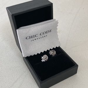 Gold Plated Sterling Silver Studs Love Knot Earrings